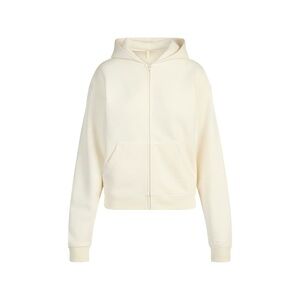 Skims French Terry Zip Up Hoodie in Ecru
